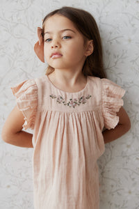 Organic Cotton Muslin Eleanor Dress - Dusky Rose