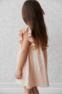 Organic Cotton Muslin Eleanor Dress - Dusky Rose