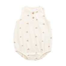 Load image into Gallery viewer, Baby romper with small patterns on a white background