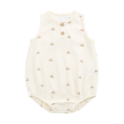 Baby romper with small patterns on a white background