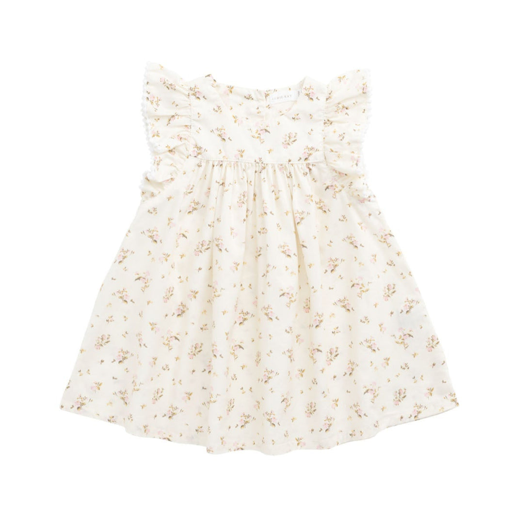 White floral dress on a white background
