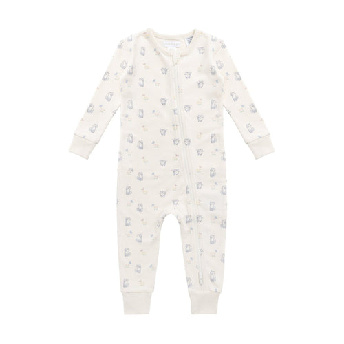 Baby onesie with heart pattern on a white background