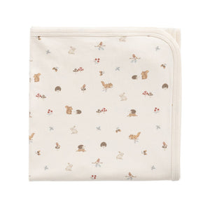 Baby blanket with animal pattern on a white background