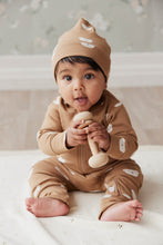 Load image into Gallery viewer, Organic Cotton Reese Zip Onepiece - Bears Caramel Cream