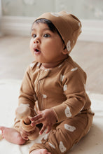 Load image into Gallery viewer, Organic Cotton Reese Zip Onepiece - Bears Caramel Cream