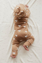 Load image into Gallery viewer, Organic Cotton Reese Zip Onepiece - Bears Caramel Cream