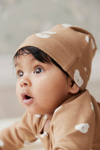 Organic Cotton Reese Beanie - Bears Caramel Cream