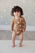 將圖片載入圖庫檢視器 Organic Cotton Fernley Long Sleeve Bodysuit - Bears Caramel Cream