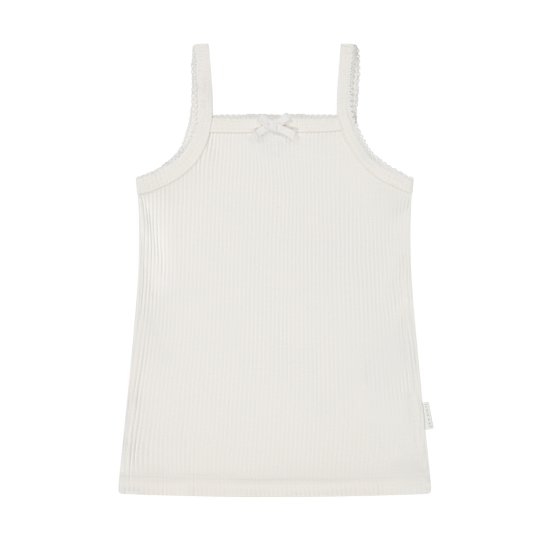 Organic Cotton Modal Singlet - Milk