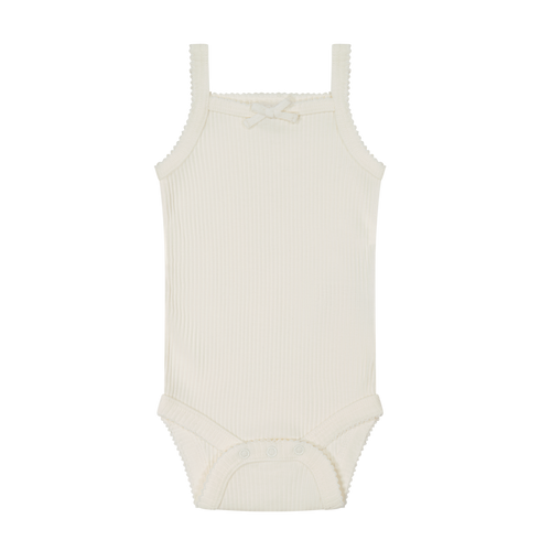 Organic Cotton Modal Singlet Bodysuit - Milk