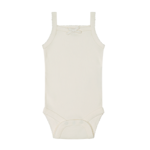 Organic Cotton Modal Singlet Bodysuit - Milk