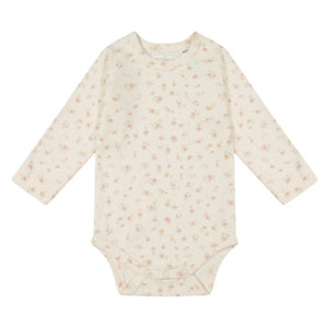 Organic Cotton Long Sleeve Bodysuit - Goldie Egret