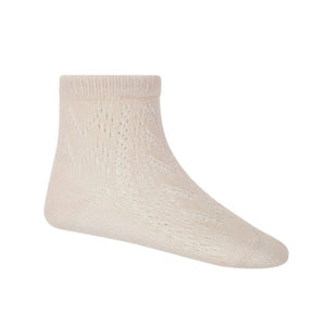 Cable Weave Ankle Sock - Ballet Pink