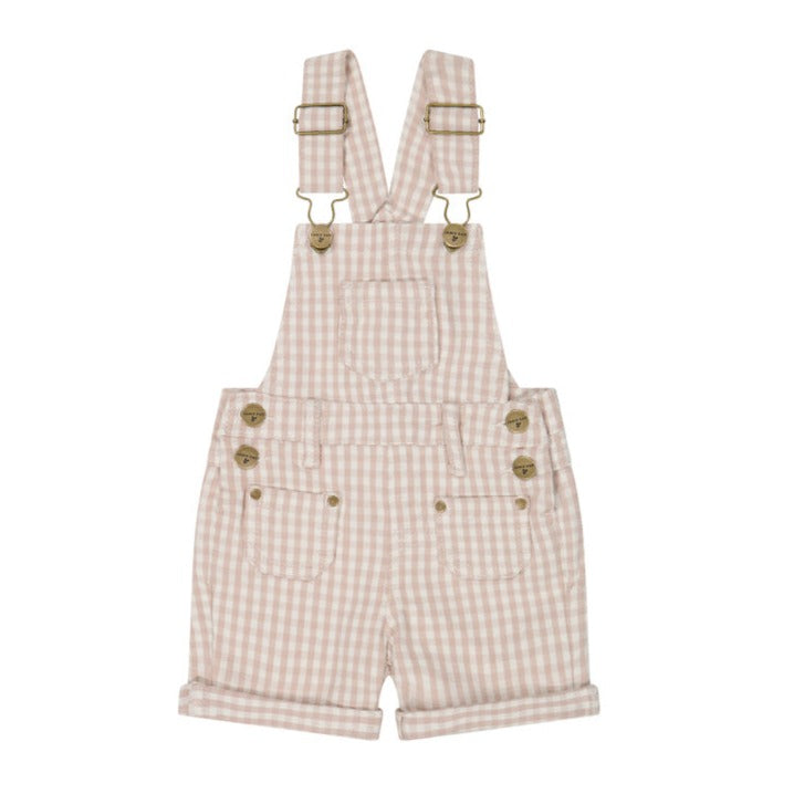 Chase Short Overall - Gingham Pink  **Preorder**
