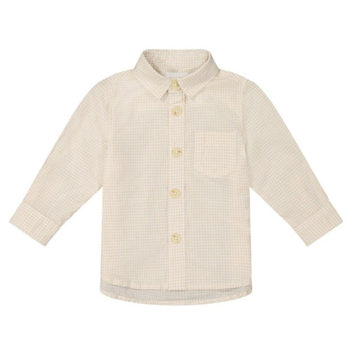 Organic Cotton Isaiah Shirt - Sesame Gingham  **Preorder**