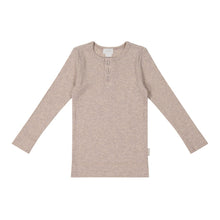 Load image into Gallery viewer, Organic Cotton Modal Long Sleeve Henley - Powder Pink Marle