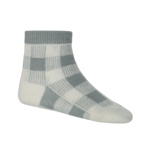 Gingham Sock - Storm Grey