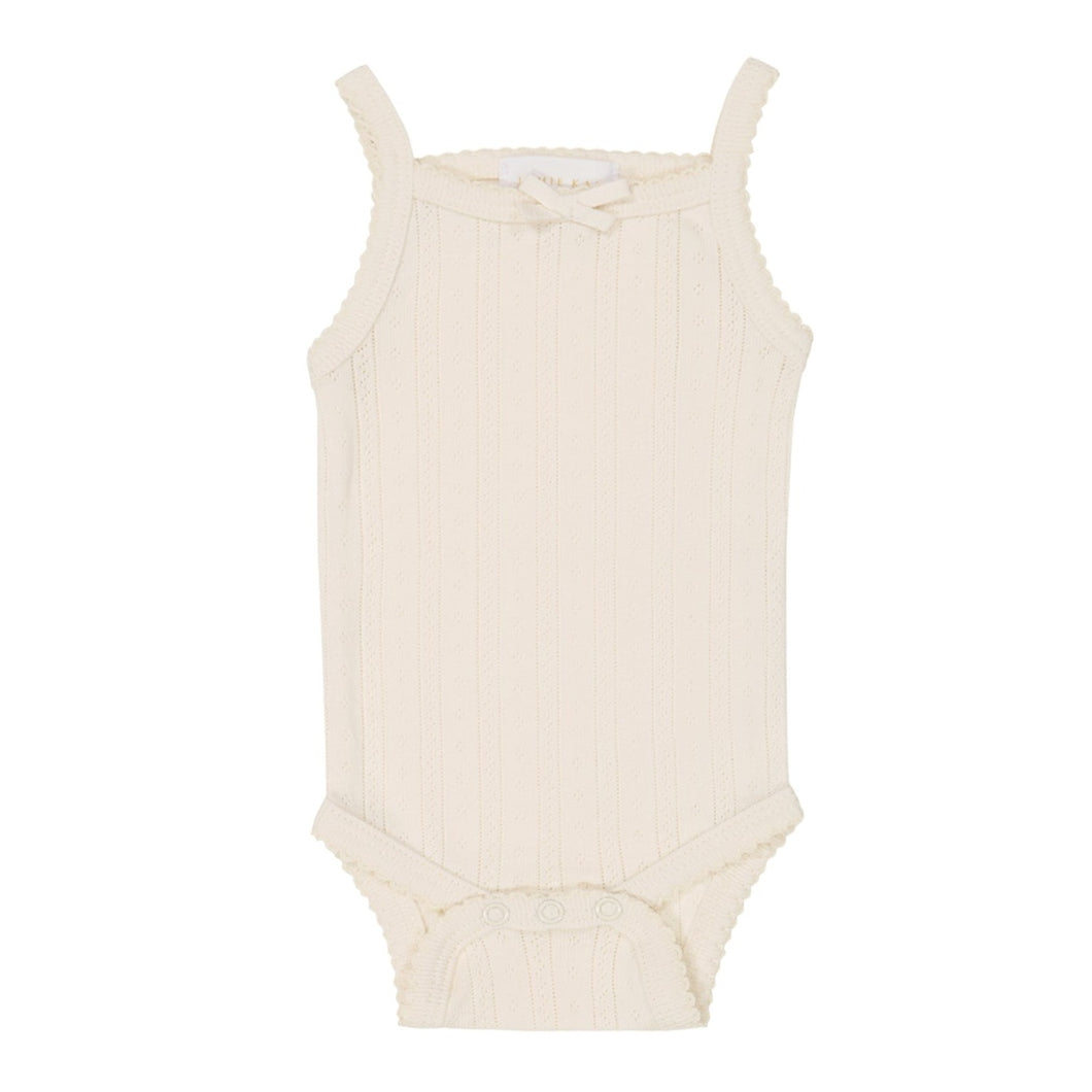 Organic Cotton Pointelle Singlet Bodysuit - Natural  **Preorder**