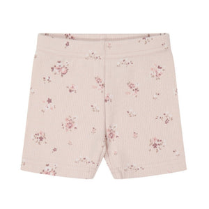 Organic Cotton Fine Rib Elisa Bike Short - Petite Fleur Soft Peony