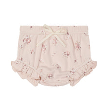 Load image into Gallery viewer, Organic Cotton Fine Rib Frill Bloomer - Petite Fleur Soft Peony