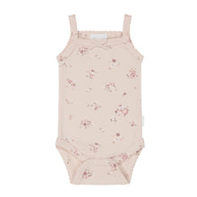 Load image into Gallery viewer, Organic Cotton Fine Rib Singlet Bodysuit - Petite Fleur Soft Peony