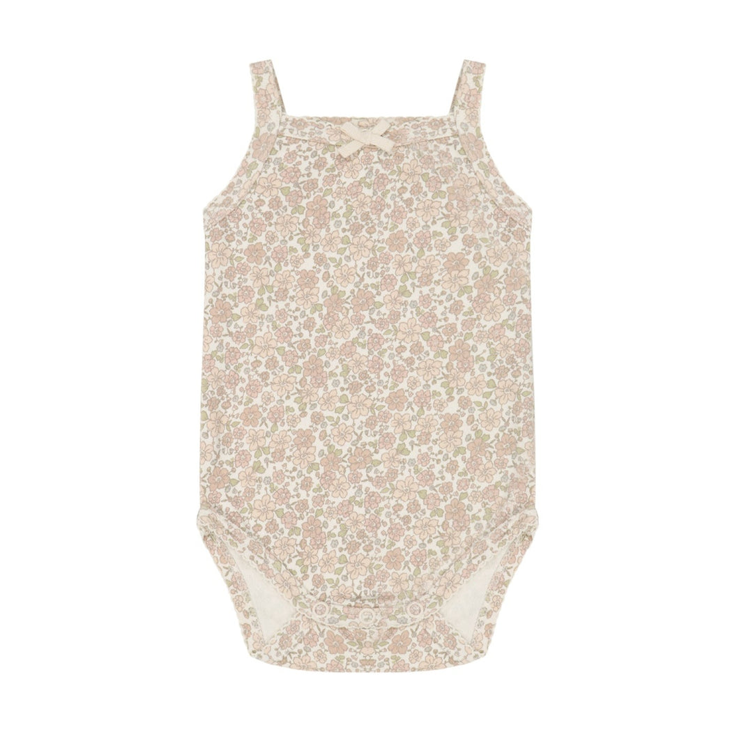 Organic Cotton Bridget Singlet Bodysuit - Chloe Floral Tofu