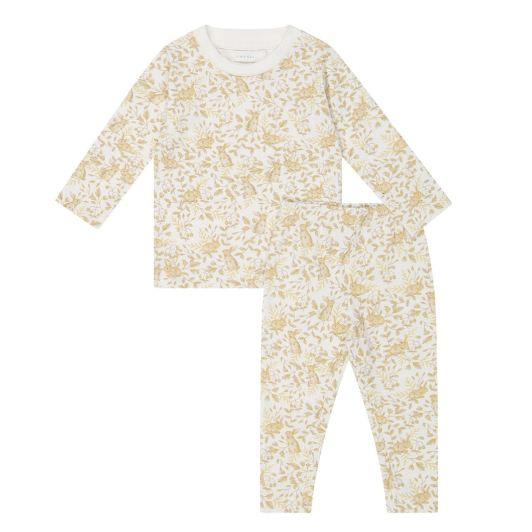 Organic Cotton Atlas Long Pyjama Set - Bunnies Berry Field  **Preorder**
