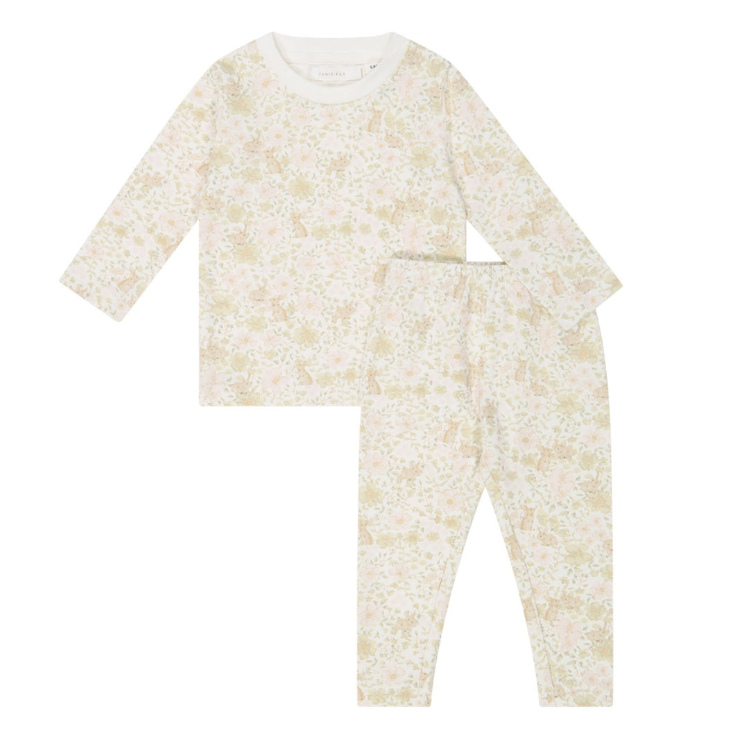 Organic Cotton Daisy May Long Pyjama Set - Mable Bunnies  **Preorder**