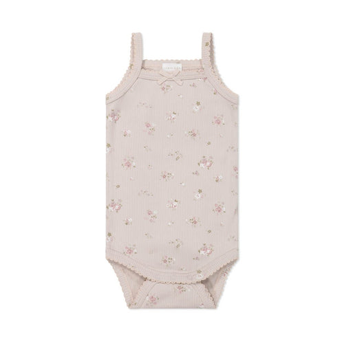 Organic Cotton Fine Rib Bridget Singlet Bodysuit - Petite Fleur Violet