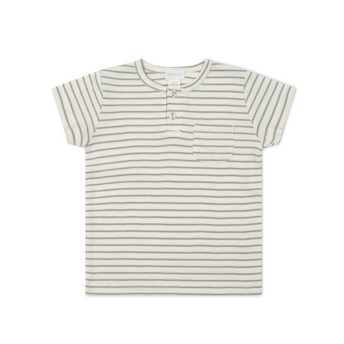 Pima Cotton Jason T-Shirt - Milford Sound/Cloud Stripe