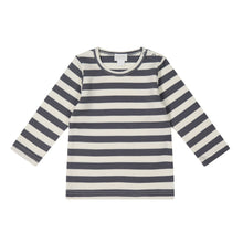 Load image into Gallery viewer, Pima Cotton Vinny Long Sleeve Top - Lava/Tofu Stripe