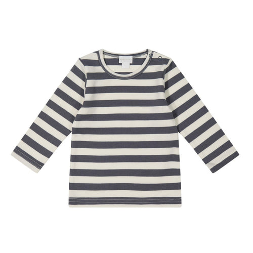 Pima Cotton Vinny Long Sleeve Top - Lava/Tofu Stripe