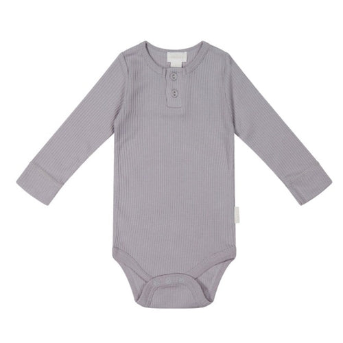 Organic Cotton Modal Long Sleeve Bodysuit - Moon