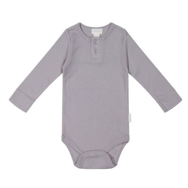 Organic Cotton Modal Long Sleeve Bodysuit - Moon