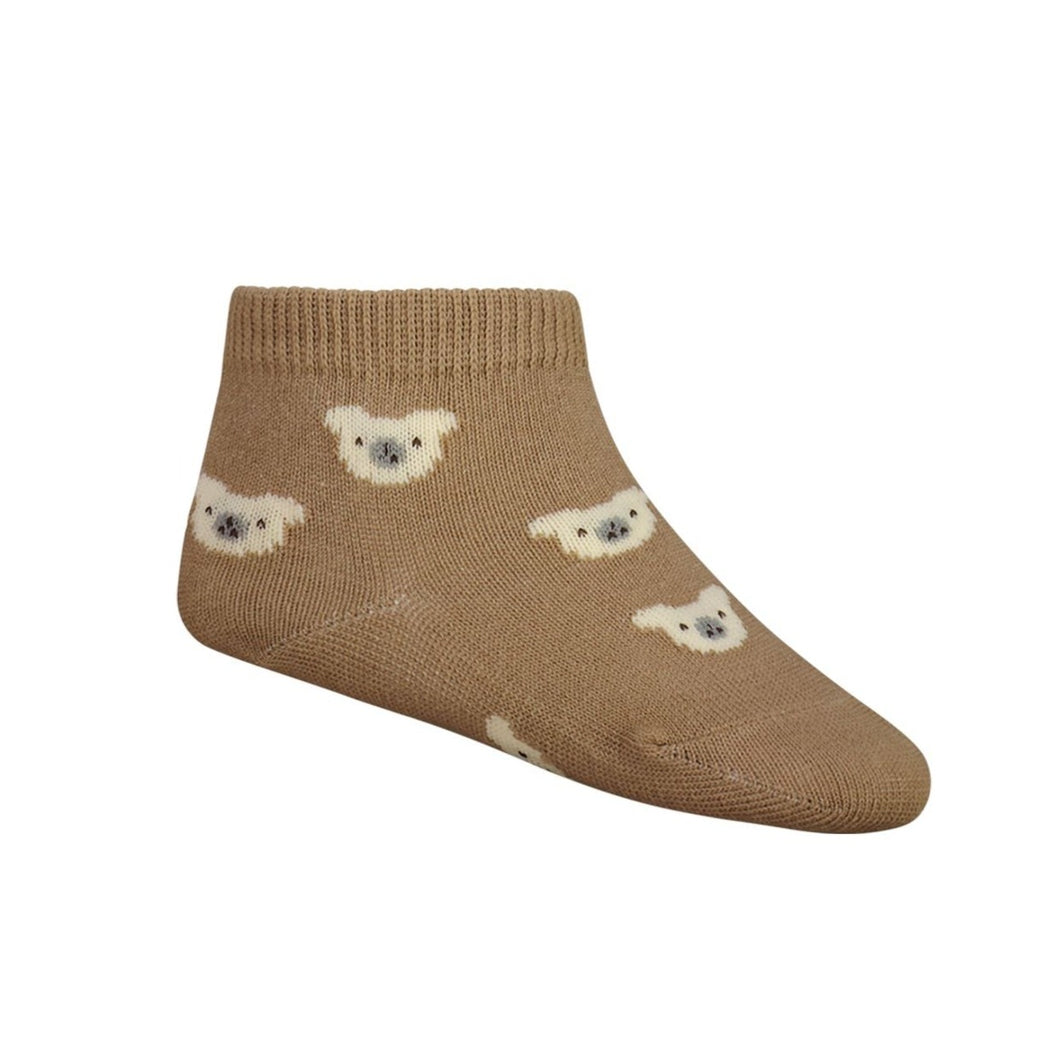 Bear Ankle Sock - Caramel Cream