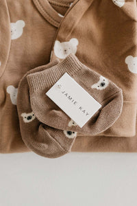 Bear Ankle Sock - Caramel Cream