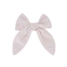 Load image into Gallery viewer, Organic Cotton Bow - Gingham Lilac