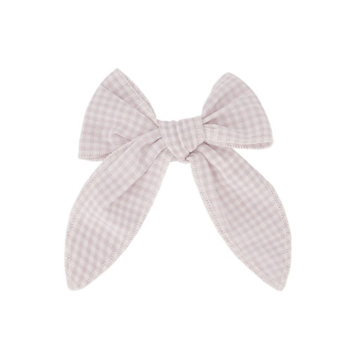 Organic Cotton Bow - Gingham Lilac