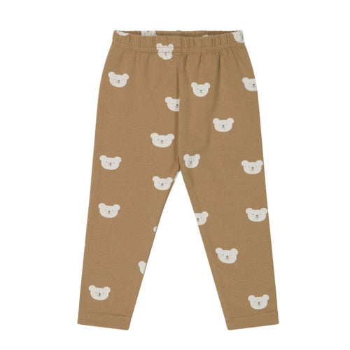 Organic Cotton Legging - Bears Caramel Cream