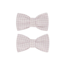 Load image into Gallery viewer, Organic Cotton Noelle Bow 2Pk - Gingham Lilac