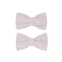 Load image into Gallery viewer, Organic Cotton Noelle Bow 2Pk - Gingham Lilac