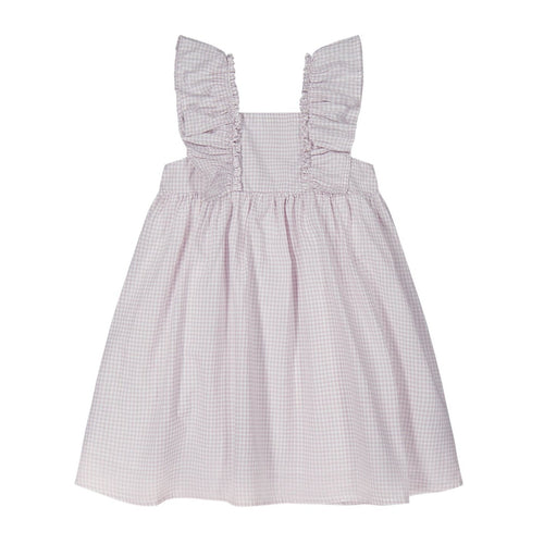 Organic Cotton Sylvie Dress - Gingham Lilac