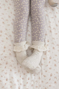 Frill Ankle Sock - Light Oatmeal Marle