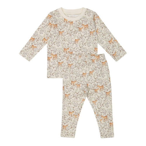 Organic Cotton Atlas Pyjama Long Sleeve Set - Deer Berries Egret