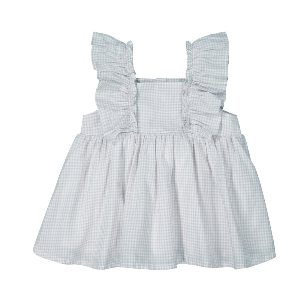 Organic Cotton Gingham Sylvie Top - Sky