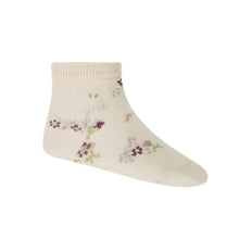 將圖片載入圖庫檢視器 Jacquard Floral Sock - Lauren Floral Pink Tint