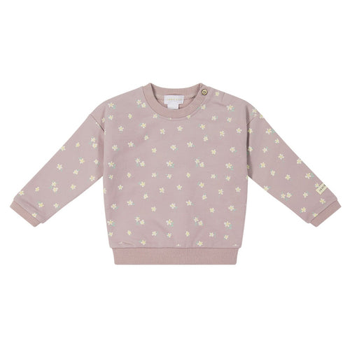 Organic Cotton Damien Sweatshirt - Simple Flowers Lilac