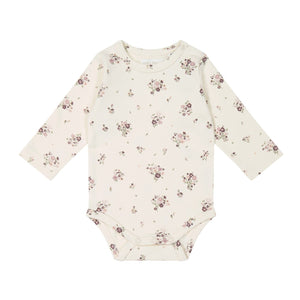 Organic Cotton Long Sleeve Bodysuit - Lauren Floral