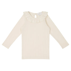 Organic Cotton Pointelle Lya Top - Natural