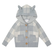Load image into Gallery viewer, Check Bear Cardigan - Storm Grey Check